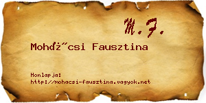 Mohácsi Fausztina névjegykártya